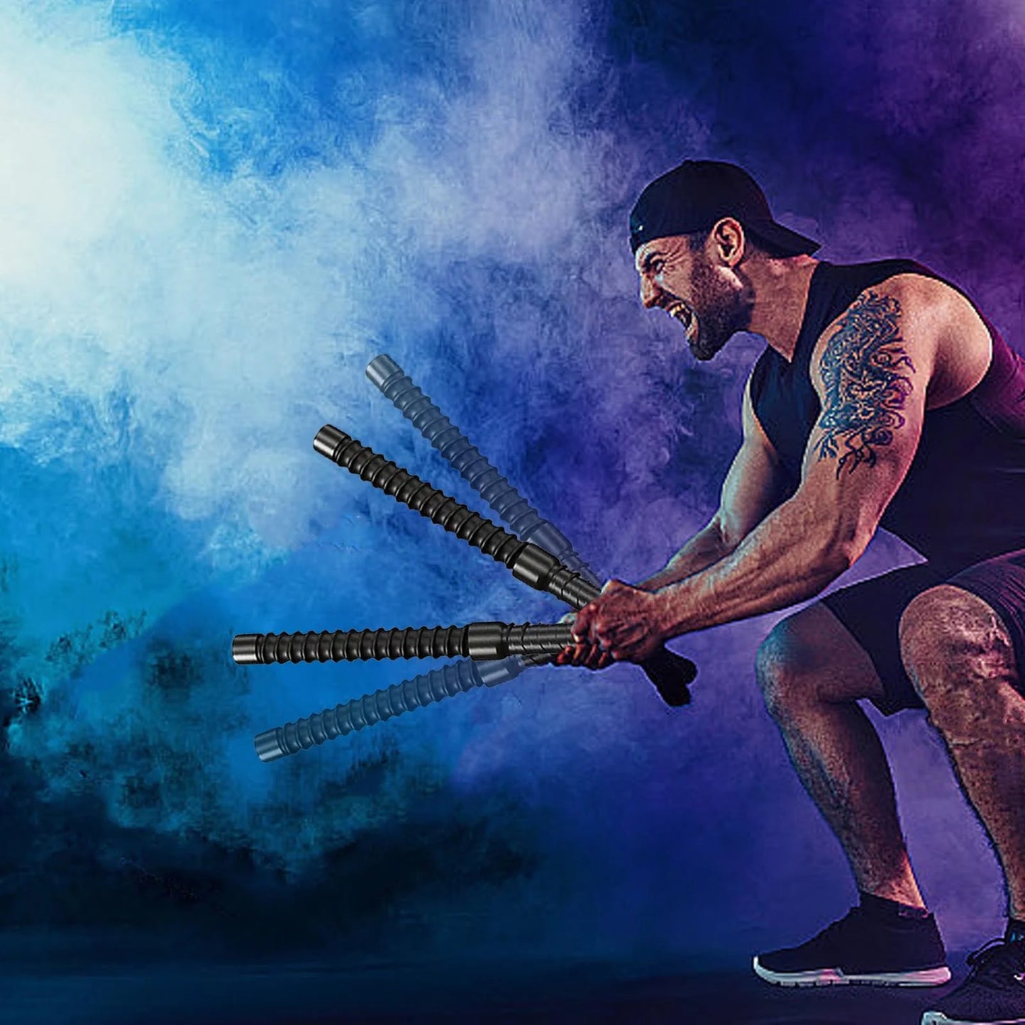 Cordless Battle Rope for at Home Gym Fitness Strength Training Physical Exercise and Muscle Building Needs