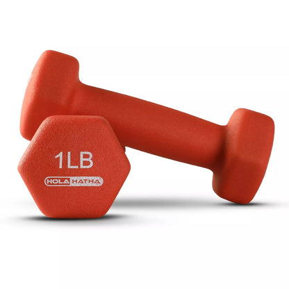 Holahatha 1, 2, and 3 Pound Neoprene Dumbbell Weight Set with Storage Rack Stand, Ideal Strength Training Home Gym Workout Equipment for Muscle Toning